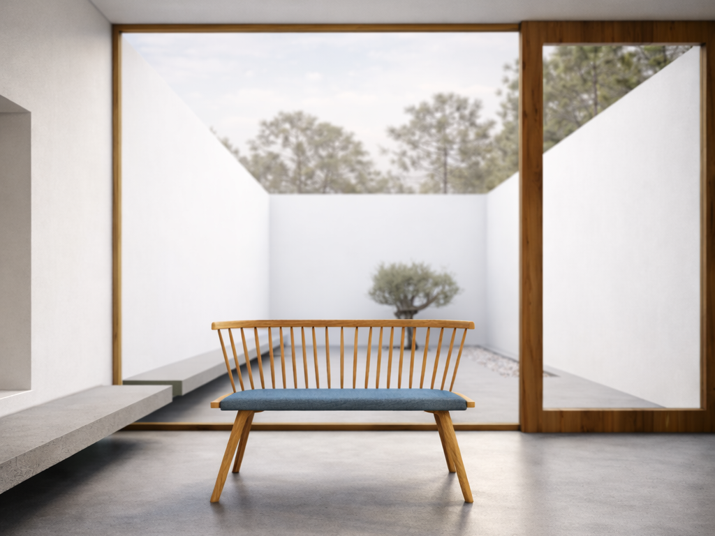 contemporary furniture design Portugal rabo de bacalhau bench wood detail