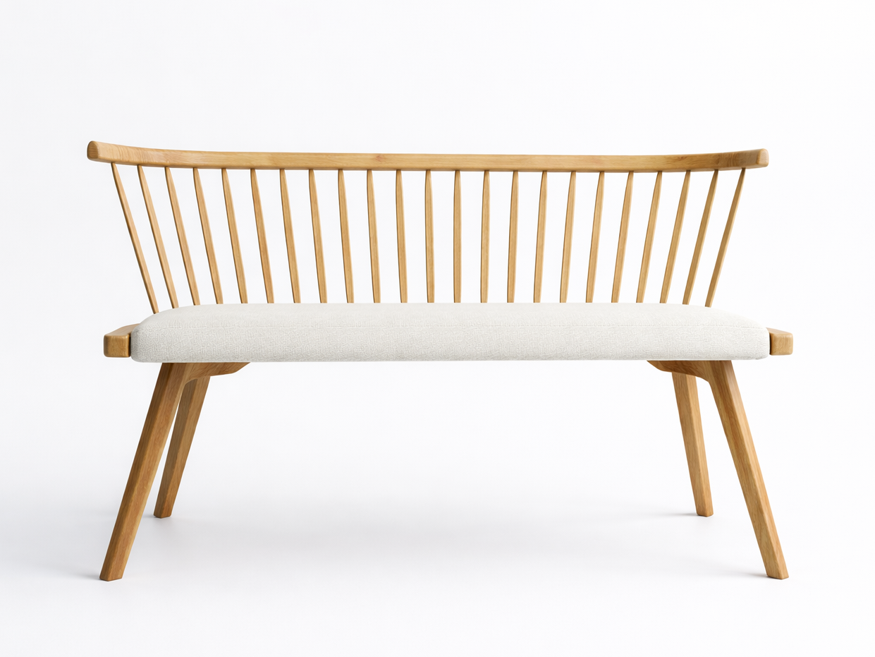 contemporary furniture design Portugal rabo de bacalhau bench front view long form