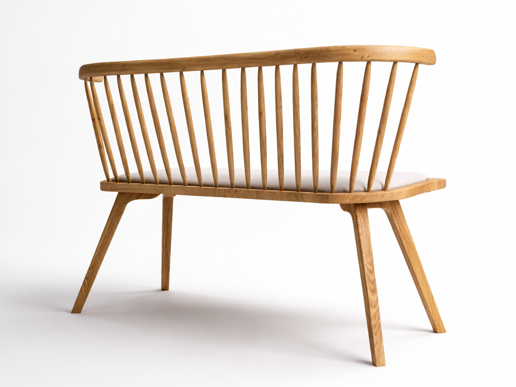 abo de bacalhau bench seen from the back, revealing its structure and construction